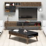 Hanah Home Milan Juego de Muebles para Sala de Estar Nogal y Negro